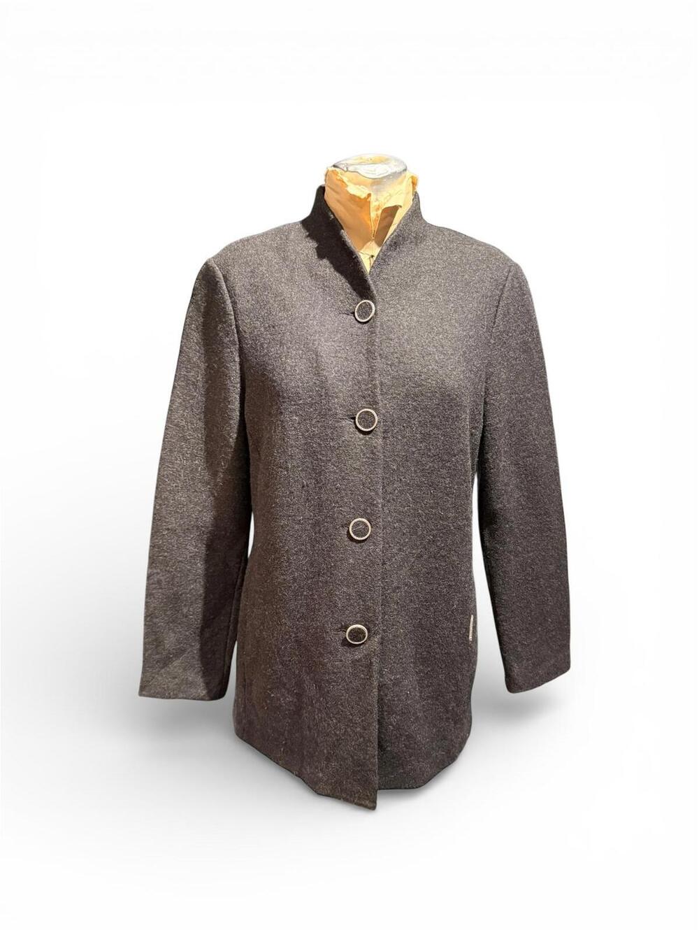 Geiger Gray Wool Blend Women's Button-Up Coat Jacket